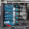 imageNutrichef 18 Bottle Wine Fridge  Dual Zone Wine Chiller  Adjustable Temperature 41F to 64F  Ultra Quiet Operation  Wine Cooler For Home ampamp Office  Free Standing 32x13x19 IN  Black