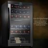 imageNutrichef 24 Bottle Wine Fridge  Dual Zone Wine Chiller  Adjustable Temperature 41F to 64F  Ultra Quiet Operation  Wine Cooler For Home ampamp Office  Free Standing 31x19x20 IN  BlackBlack