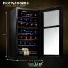 imageNutrichef 24 Bottle Wine Fridge  Dual Zone Wine Chiller  Adjustable Temperature 41F to 64F  Ultra Quiet Operation  Wine Cooler For Home ampamp Office  Free Standing 31x19x20 IN  BlackBlack