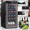 imageNutrichef 24 Bottle Wine Fridge  Dual Zone Wine Chiller  Adjustable Temperature 41F to 64F  Ultra Quiet Operation  Wine Cooler For Home ampamp Office  Free Standing 31x19x20 IN  BlackBlack