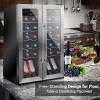 imageNutrichef 24 Bottle Wine Fridge  Dual Zone Wine Chiller  Adjustable Temperature 41F to 64F  Ultra Quiet Operation  Wine Cooler For Home ampamp Office  Free Standing 31x19x20 IN  BlackStainless Steel