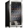imageNutrichef 24 Bottle Wine Fridge  Dual Zone Wine Chiller  Adjustable Temperature 41F to 64F  Ultra Quiet Operation  Wine Cooler For Home ampamp Office  Free Standing 31x19x20 IN  BlackStainless Steel