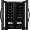 imageNutrichef 24 Bottle Wine Fridge  Dual Zone Wine Chiller  Adjustable Temperature 41F to 64F  Ultra Quiet Operation  Wine Cooler For Home ampamp Office  Free Standing 31x19x20 IN  BlackBlack