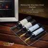imageNutrichef 24 Bottle Wine Fridge  Dual Zone Wine Chiller  Adjustable Temperature 41F to 64F  Ultra Quiet Operation  Wine Cooler For Home ampamp Office  Free Standing 31x19x20 IN  BlackStainless Steel