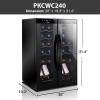 imageNutrichef 24 Bottle Wine Fridge  Dual Zone Wine Chiller  Adjustable Temperature 41F to 64F  Ultra Quiet Operation  Wine Cooler For Home ampamp Office  Free Standing 31x19x20 IN  BlackBlack