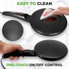 imageNutrichef Electric Crepe Maker  8inch Nonstick Cooktop with OnOff Switch  Cooks Roti Tortillas ampamp Pancakes  Automatic Temperature Control ampamp Cool Touch Handle  Includes Food Bowl Whisk ampamp SpatulaDark Black