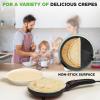 imageNutrichef Electric Crepe Maker  8inch Nonstick Cooktop with OnOff Switch  Cooks Roti Tortillas ampamp Pancakes  Automatic Temperature Control ampamp Cool Touch Handle  Includes Food Bowl Whisk ampamp SpatulaDark Black