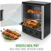 imageNutrichef Vertical Countertop Oven with Rotisserie Bake Broil ampamp Kebab Rack Functions  Adjustable Settings  2 Shelves  1500W  Thanksgiving Turkey  Includes Grill Kebab skewer racks ampamp bake pan