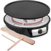 imageNutriChef Crepe Maker  Cooks Bacon Roti Tortillas ampamp Omelets  Easy to Clean Detachable Cooktop  12 inch Cook Area with Adjustable Temperature  Includes Wooden Spatula ampamp Batter Spreader