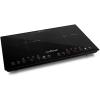 imageNutriChef Double Induction Cooktop  Portable 120V Digital Ceramic Dual Burner w Kids Safety Lock  Works with Flat Cast Iron Pan1800 WattTouch Sensor Control 12 Controls  PKSTIND48 BlackDouble