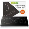 imageNutriChef Induction Cooktop 2 Burner Electric Stove  Adjustable Temperature Digital Touch Sensors StainResistantEasytoClean Induction Hot Plate 20 x 11 Inch  1800 Watt