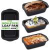 imageNutriChef Loaf Pans Set of 6  NonStick Premium Bread Pans Quick ampamp Even Heat Distribution  Oven Safe To 450 F  No PFOA PFOS ampamp PTFE  Food Grade Carbon Steel  1161 x 598 x 256 Inches Black4 pack