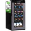 imageNutrichef 24 Bottle Wine Fridge  Dual Zone Wine Chiller  Adjustable Temperature 41F to 64F  Ultra Quiet Operation  Wine Cooler For Home ampamp Office  Free Standing 31x19x20 IN  BlackBlack