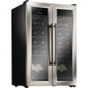imageNutrichef 24 Bottle Wine Fridge  Dual Zone Wine Chiller  Adjustable Temperature 41F to 64F  Ultra Quiet Operation  Wine Cooler For Home ampamp Office  Free Standing 31x19x20 IN  BlackStainless Steel