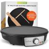 imageNutrichef Electric Crepe Maker Pan ampamp Griddle  12 Inch Nonstick Cooktop LED Indicators ampamp Adjustable Temperature Control Includes Spatula Batter Spreader Cooks Crepes Roti ampamp Pancakes