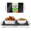 imageNutrichef Electric Hot Plate Tray Dish Warmer with Black Glass Top  Ideal for Home Buffet Parties Kitchen ampamp Dinners  Portable ampamp Perfect for Tables or Countertops  145 L x 86 W145 x 86 Inches