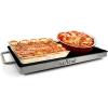 imageStainless Steel Warming Hot Plate  Keep Food Warm w Portable Electric Food Tray Dish Warmer w Black Glass Top For Restaurant Parties Buffet Serving Table or Countertop Use  NutriChef AZPKWTR15
