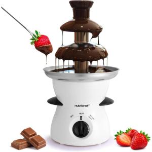 image3 Tier Chocolate Fondue Fountain  Electric Stainless Chocolate Dipping Warmer Machine  Warm ampamp Melt Chocolate Butter Cheese Caramel  Great for Parties Events ampamp Weddings  Pot Capacity 16 OZ