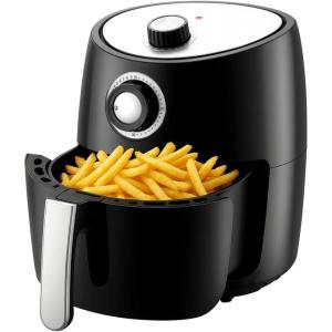 imageNutriChef Air Fryer  1000w 2 Quart Capacity Personal Air Fryer Conserve Counterspace Oilfree cooking with Removable Deep NonStick Fry Basket Blackavarage