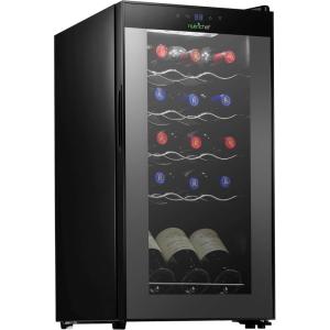 imageNutriChef PKCWC340 Wine Fridge 34 Bottle Single Zone Beverage Chiller 935L Capacity 33x19x17 IN BlackBlack