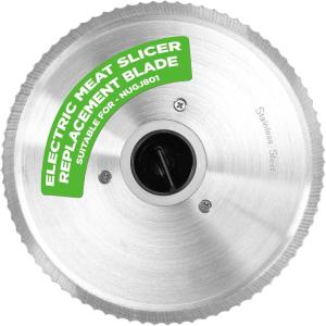 imageNutriChef Stainless Steel Meat Slicer Blade  Electric Home Meat Slicer Blade Replacement for NUGJ801  PrecisionCut Serrated Blade for Meat Slicing  783Inch 005Inch Blade Thickness