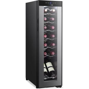 imageNutrichef 18 Bottle Slim Wine Fridge  Red ampamp White Wine Chiller  Adjustable Temperature Control 41F to 64F  Ultra Quiet Operation  Mini Wine Cooler for Home ampamp Office 30x13x17 INBlack