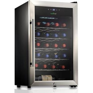 imageNutrichef 18 Bottle Slim Wine Fridge  Red ampamp White Wine Chiller  Adjustable Temperature Control 41F to 64F  Ultra Quiet Operation  Mini Wine Cooler for Home ampamp Office 30x13x17 INGray