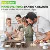 imageNutriChef Muffin Pans for Baking 4Pack  Nonstick 12 Mold Cupcake Tins  Carbon Steel Stackable Cup Cake Trays  Dishwasher ampamp Oven Safe  Includes 200 Parchment Paper Liners  13 x 10 x 1  GoldGold