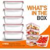 imageNutriChef 10Piece Glass Food Containers  Stackable Superior Glass Mealprep Storage Containers Newly Innovated Leakproof Locking Lids wAir Hole FreezertoOvenSafe Red