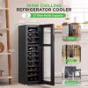 imageNutriChef 27 Bottle Wine Fridge  Dual Zone Wine Chiller  Adjustable Temperature 41F to 64F  Ultra Quiet Operation  Wine Cooler For Home amp Office  Free Standing 43x11x23 IN  Black