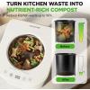 imageNutriChef 4 Quart Electric Kitchen Composter  Smart Countertop Composter Includes 2 Odorless Carbon Filters  Electric Compost Bin for Indoor Use  3 Volume Based Modes Small Medium amp Large  White