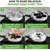 imageNutriChef Egg Poacher Pan Set  787 Stainless Steel Poached Egg Cooker with 4 NonStick Poaching Cups Glass Lid Timer Oven Mitt and Spatula for Perfect Poached Eggs Induction Compatible Silver