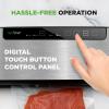 imageNutriChef Food Vacuum Sealer Machine 110W Stainless Steel Automatic Chamber Vacuum Sealer with LED Touch Controls For Food Storage 5 Reusable Vacuum Bags Hose amp Wine Stopper 14 x 6 x 3