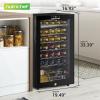 imageNutriChef PKCWC340 Wine Fridge 34 Bottle Single Zone Beverage Chiller 935L Capacity 33x19x17 IN Black