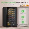 imageNutriChef PKCWC340 Wine Fridge 34 Bottle Single Zone Beverage Chiller 935L Capacity 33x19x17 IN Black