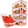 imageNutriChef 10Piece Glass Food Containers  Stackable Superior Glass Mealprep Storage Containers Newly Innovated Leakproof Locking Lids wAir Hole FreezertoOvenSafe Red
