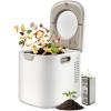 imageNutriChef 4 Quart Electric Kitchen Composter  Smart Countertop Composter Includes 2 Odorless Carbon Filters  Electric Compost Bin for Indoor Use  3 Volume Based Modes Small Medium amp Large  White