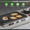 imageNutriChef 24 Stove Top Griddle Pan Nonstick Double Burner Grill amp Griddle Combo Ridged amp Flat Surfaces Suitable for Frying amp Searing CoolTouch Handles Easy to Clean BlackBlack