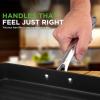 imageNutriChef 24 Stove Top Griddle Pan Nonstick Double Burner Grill amp Griddle Combo Ridged amp Flat Surfaces Suitable for Frying amp Searing CoolTouch Handles Easy to Clean BlackBlack