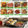 imageNutriChef 24 Stove Top Griddle Pan Nonstick Double Burner Grill amp Griddle Combo Ridged amp Flat Surfaces Suitable for Frying amp Searing CoolTouch Handles Easy to Clean BlackBlack