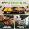imageNutriChef 24 Stove Top Griddle Pan Nonstick Double Burner Grill amp Griddle Combo Ridged amp Flat Surfaces Suitable for Frying amp Searing CoolTouch Handles Easy to Clean BlackBlack