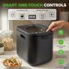 imageNutriChef 4 Quart Electric Kitchen Composter  Smart Countertop Composter Includes 2 Odorless Carbon Filters  Electric Compost Bin for Indoor Use  3 Volume Based Modes Small Medium amp Large  Gray