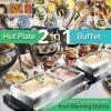 imageNutriChef Electric Hot Plate Food Warmer  Dual Buffet Server Chafing Dish Set Portable Countertop Stainless Steel Electric Warming Tray w 2 Section 16 32 Qt Serving Containers Lids