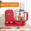imageNutriChef Food Processor 2 Liter Capacity  Multipurpose amp Ultra Quiet Motor  Includes 6 Attachment Blades amp Silicone Feet to Prevent Slippage  12 Cup Capacity  PreSet Speed For Easy Use  RedRed