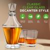 imageNutriChef Glass Whiskey Decanter  780ml Barrel Whiskey Carafe Alcohol Decanter Set Glasses Decanter w Spigot Stopper amp Base For Brandy Wine Cognac Rum Gin Scotch Bourbon287 Ounces