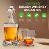 imageNutriChef Glass Whiskey Decanter  780ml Barrel Whiskey Carafe Alcohol Decanter Set Glasses Decanter w Spigot Stopper amp Base For Brandy Wine Cognac Rum Gin Scotch Bourbon254 Ounces