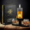 imageNutriChef Glass Whiskey Decanter  780ml Barrel Whiskey Carafe Alcohol Decanter Set Glasses Decanter w Spigot Stopper amp Base For Brandy Wine Cognac Rum Gin Scotch BourbonBarrel Whiskey Carafe Alcohol Decanter Set with Glasses  Lead Free Decanter w Spigot  Stopper  Base