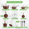 imageNutriChef Kitchenware Pots amp Pans Set  Highqualified Basic Kitchen Cookware Set NonStick 20Piece SetBrown