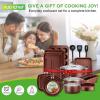 imageNutriChef Kitchenware Pots amp Pans Set  Highqualified Basic Kitchen Cookware Set NonStick 20Piece SetBrown