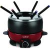imageElectric Countertop Chocolate Fondue Maker  800W 2QT BlackRed Fondue Pot Set Cheese Melter Warmer Cooker Pot Nonstick Melting Pot Includes 6 Dipping Forks Utensil Tray Lid  NutriChef